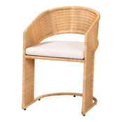 bali & pari Palm Bohemian Light Honey Rattan Dining Chair